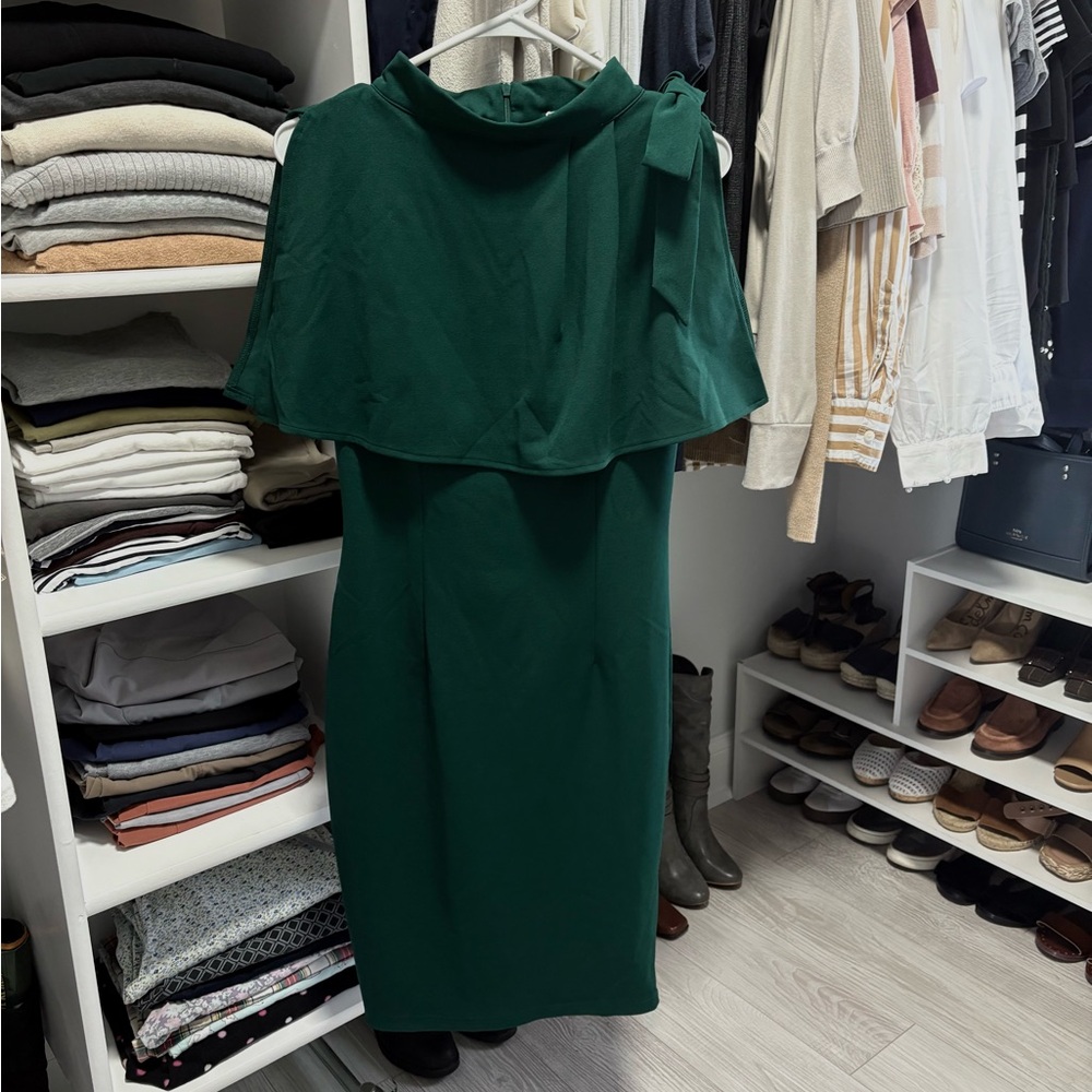 Chic Forest Green Midi Dress